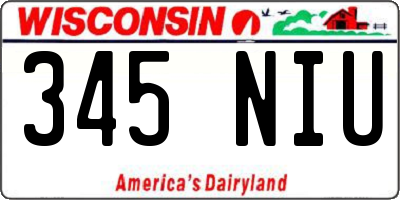 WI license plate 345NIU