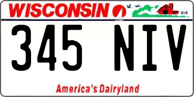 WI license plate 345NIV