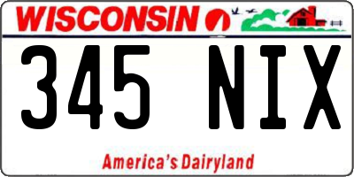 WI license plate 345NIX