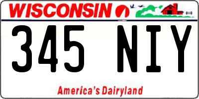 WI license plate 345NIY