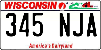 WI license plate 345NJA