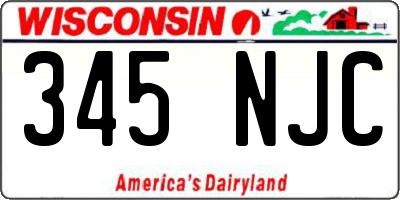 WI license plate 345NJC