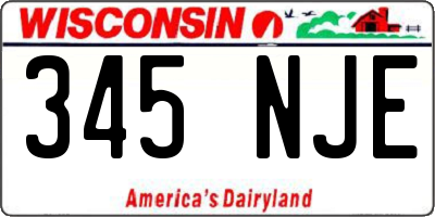 WI license plate 345NJE