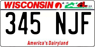 WI license plate 345NJF