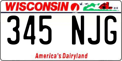 WI license plate 345NJG
