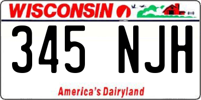 WI license plate 345NJH