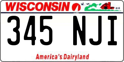WI license plate 345NJI