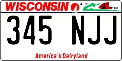 WI license plate 345NJJ