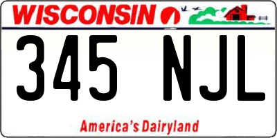 WI license plate 345NJL