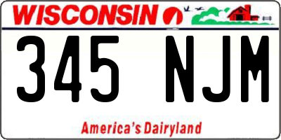 WI license plate 345NJM