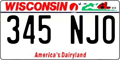 WI license plate 345NJO