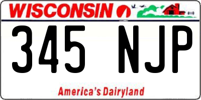 WI license plate 345NJP
