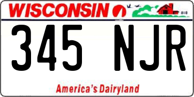 WI license plate 345NJR