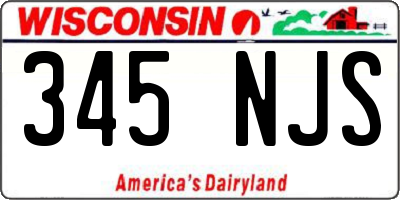 WI license plate 345NJS