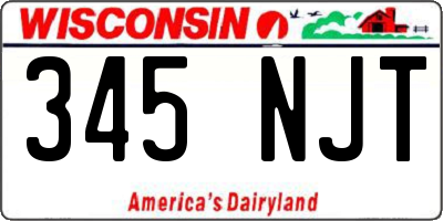 WI license plate 345NJT