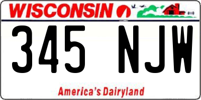 WI license plate 345NJW