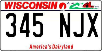 WI license plate 345NJX