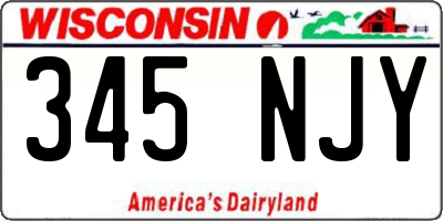 WI license plate 345NJY