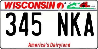 WI license plate 345NKA