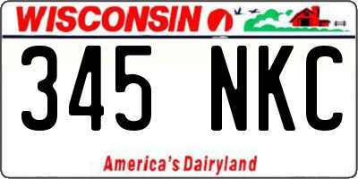 WI license plate 345NKC