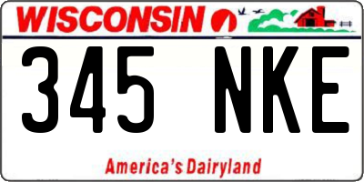 WI license plate 345NKE