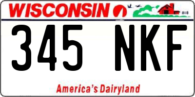WI license plate 345NKF