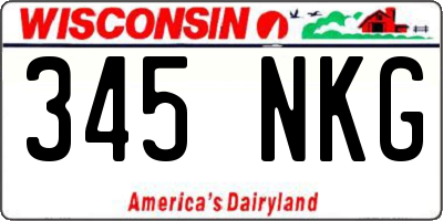 WI license plate 345NKG
