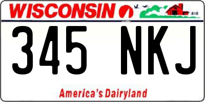 WI license plate 345NKJ