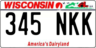WI license plate 345NKK