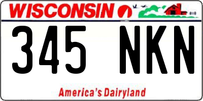 WI license plate 345NKN