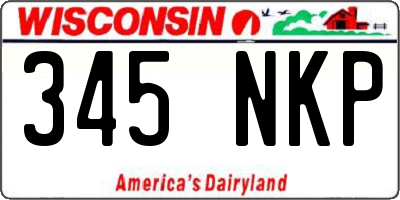 WI license plate 345NKP
