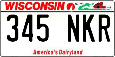 WI license plate 345NKR