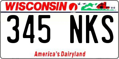 WI license plate 345NKS
