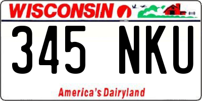 WI license plate 345NKU