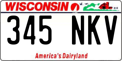 WI license plate 345NKV