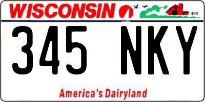 WI license plate 345NKY