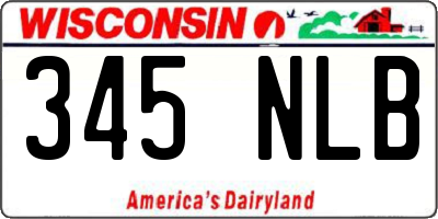 WI license plate 345NLB