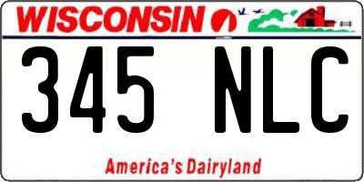 WI license plate 345NLC
