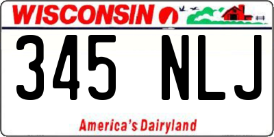 WI license plate 345NLJ