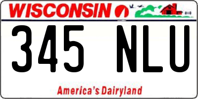 WI license plate 345NLU