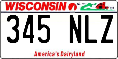 WI license plate 345NLZ