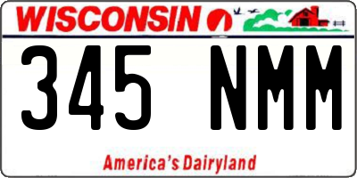 WI license plate 345NMM