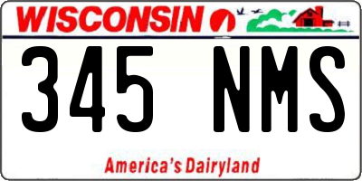 WI license plate 345NMS