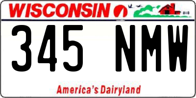 WI license plate 345NMW