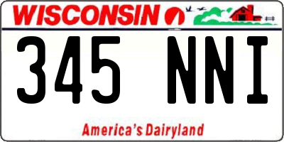 WI license plate 345NNI