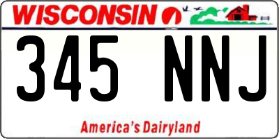WI license plate 345NNJ