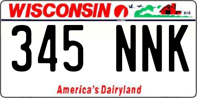 WI license plate 345NNK