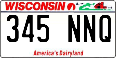 WI license plate 345NNQ