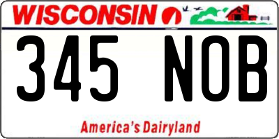 WI license plate 345NOB