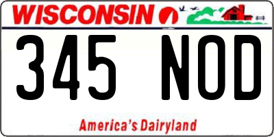 WI license plate 345NOD